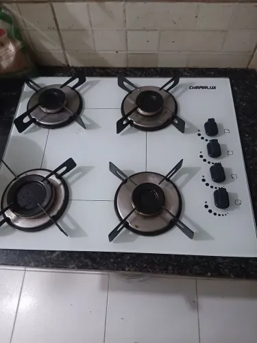 Fogão Cooktop 4 Queimadores, Mesa de vidro