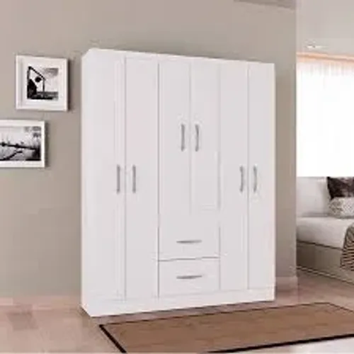 Guarda Roupa New Marbela 6Pts 2Gvs Branco Poquema - Entrega Rápida!