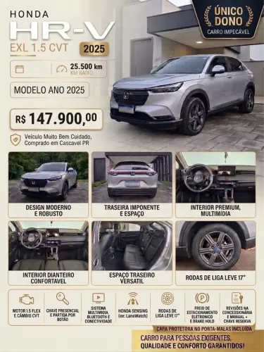 Honda HR-V EXL 1.5 Sensing 16V 5P Aut. 2025