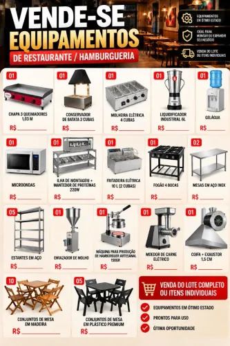 VENDO COZINHA HAMBÚRGUERIA COMPLETA
