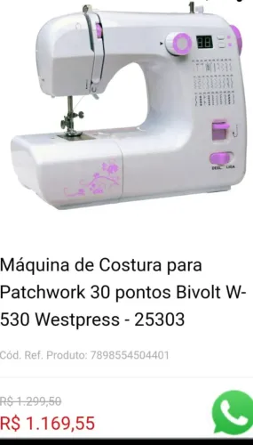 Maquina de costura NOVA 500.00 reais