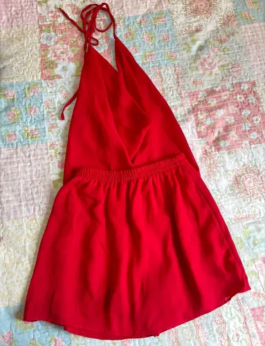 Conjunto short saia vermelho tam.M