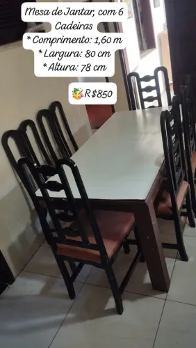Mesa de jantar com 6 cadeiras