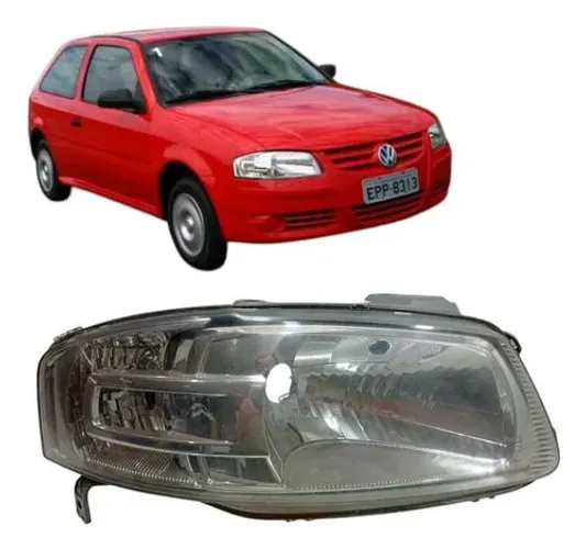 Farol Gol G4 Cromado Lado Direito