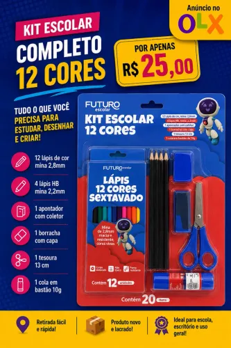 KIT ESCOLAR 12 CORES