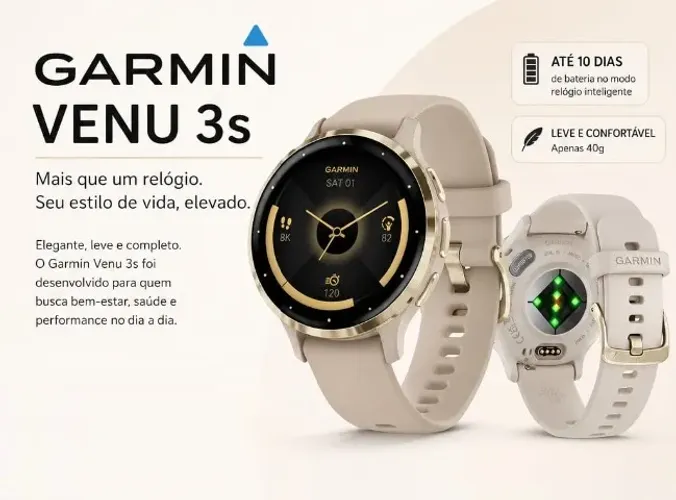 Garmin Venu 3s Marfim com Dourado 41mm