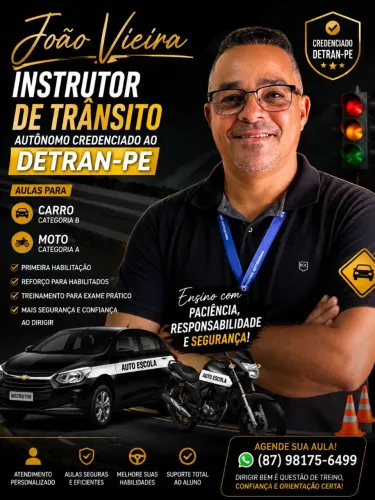 Instrutor credenciado ao DETRAN-PE
