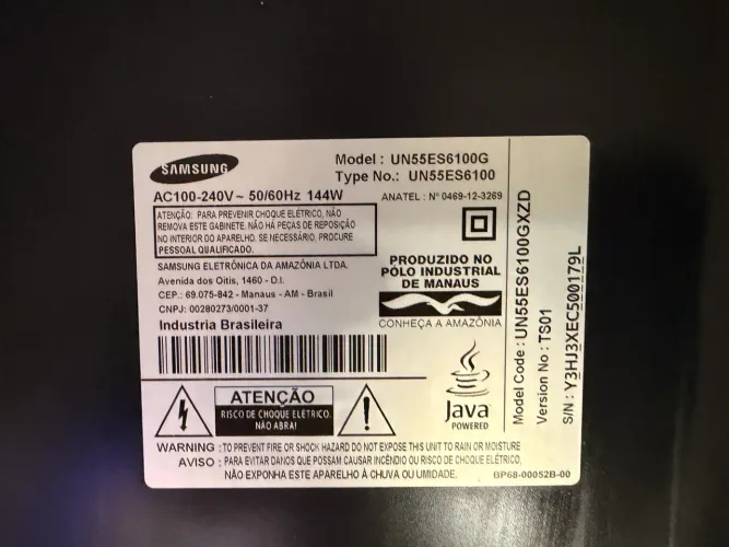 DEFEITO - televisor 55? Samsung 