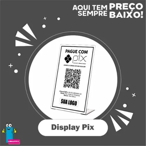 Display em Acrílico Visual - Promoções, QR Code, tabela de preços e informativos.