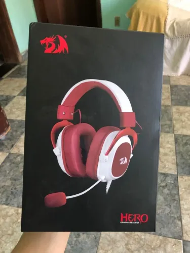 Headset Gamer Redragon Hero Branco e Vermelho