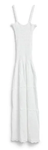 Vestido Longo Branco Boho Lastex