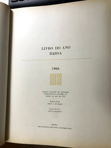 Livro Do Ano Barsa - Edição 1966 - Capa Dura
