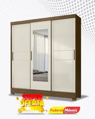 Guarda Roupa 3 Portas 2 Gavetas c/ Espelho 100% MDF Super Lindo Fazemos Entrega