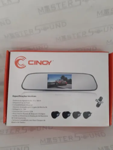 Kit. Espelho retrôvisor com câmera de ré mais sensor de estacionamento 4 pontos.