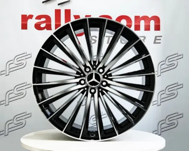 Jogo de Roda Mercedes Classe-C Preto Diamantado 5x112 - 21x9 e21x10 Offset 40 e 45
