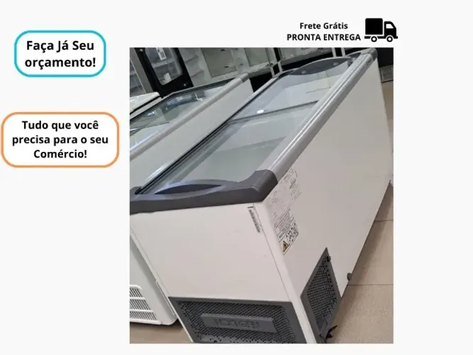 Congelador Tampa de Vidro 411L Novo
