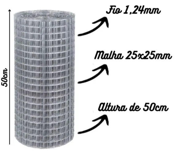Super Oferta Rolo de Tela Galvanizada.Reforcada.Viveiro.Cedcado.Galinheiro
