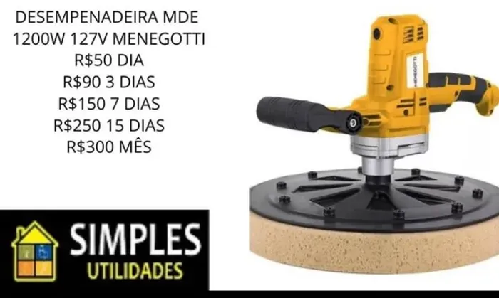 Desempenadeira elétrica menegotti locação 