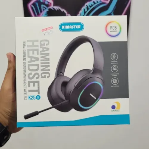 Headset Gamer Kimaster Bluetooth com Microfone Removível - Novo