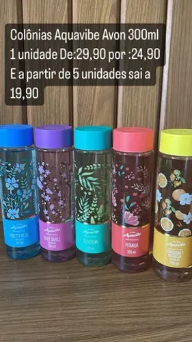 Colônias Aquavibe Avon 300ml várias fragrâncias