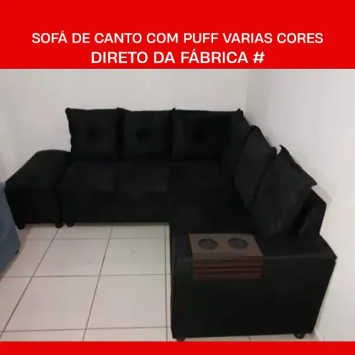 Promoção de Sofás de Canto com Puff Novos