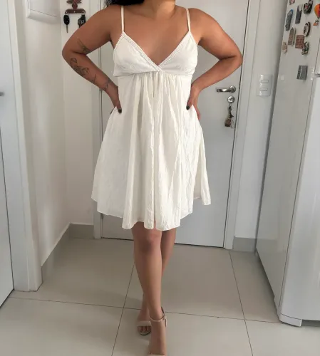 vestido original le lis blanc branco acetinado de alça e com amarração nas costas