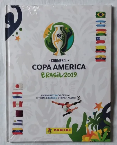 Kit álbum capa dura Panini Copa América 2019 com todas as 400 figurinhas para colar 