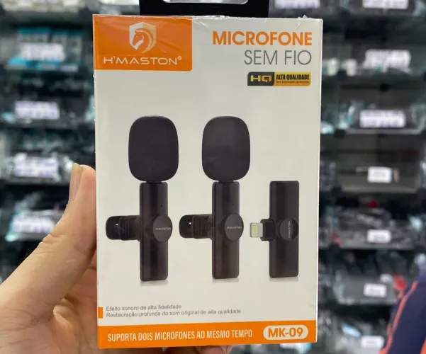 Microfone duplo sem fio lapela Hmaston MK