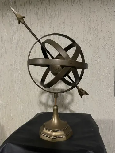 Escultura ASTROLÁBIO ANTIGO de LATÃO 40 cm - Peça Antiga