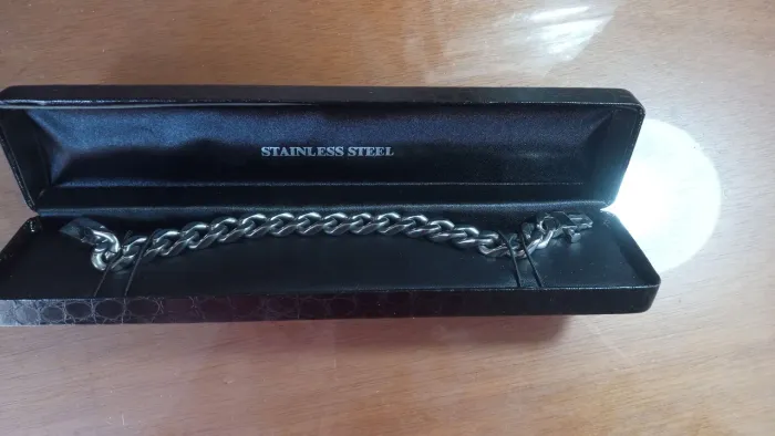 Pulseira Masculina em Aço Inoxidável Sem Uso, Nova