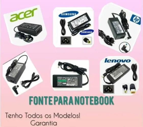 Carregador para Notebook Acer, Samsung, HP, Sony, Lenovo, asus , positivo novos