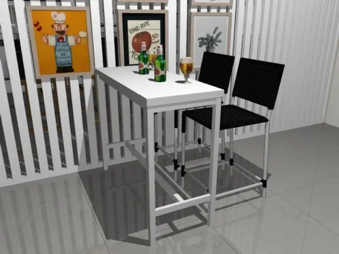 Mesa Alta Delluxe Wood. Alto Padrão: L120cm x P40cm X A90cm