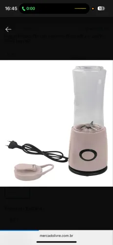 Liquidificador Portátil Labravia Rosa 600ml 260W Jarra Portátil
