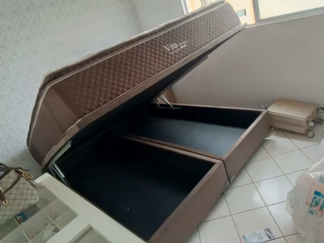 Cama Super King base baú com colchão confortável d33