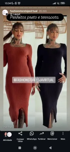 Vestido Tricot modal Canelado marrom Terracota