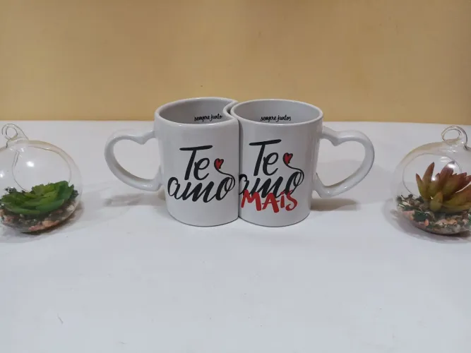 Canecas de Porcelana Te Amo Mais - Kit 2 Peças Imaginarium