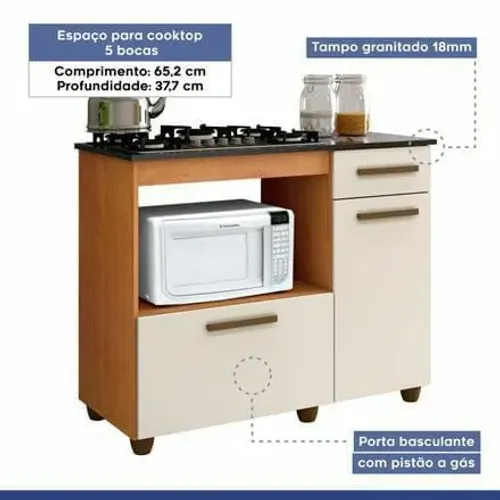 Balcão grande para cooktop 4 ou 5 bocas
