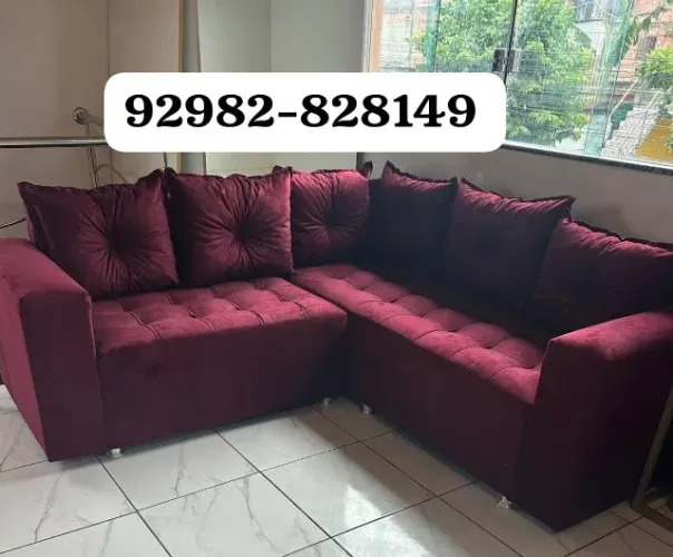 SOFA GRANDE E CONFORTAVEL COM PUFF BRINDE