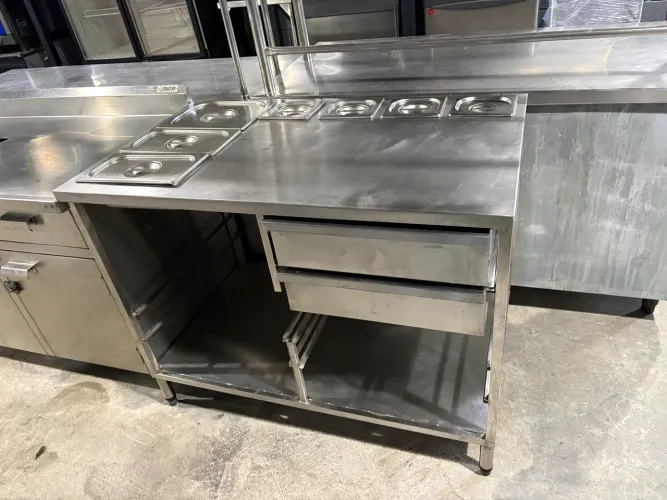 Bancada em Inox Condimentadora 1,15x0,70 (Aceito Cartão) 