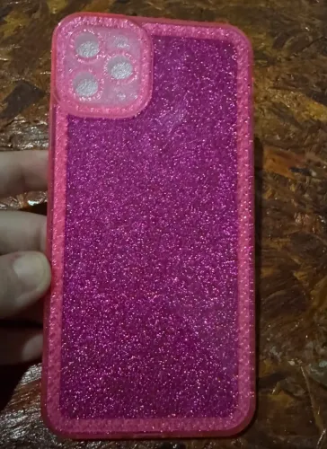 Capinha rosa com glitter para iPhone 11 Pro Max