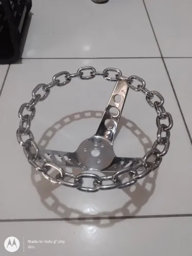 Volante lowrider corrente cromado
