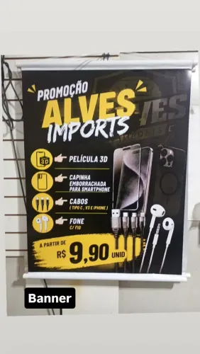 Banner em lona 1,00x80cm enviar arte pronta