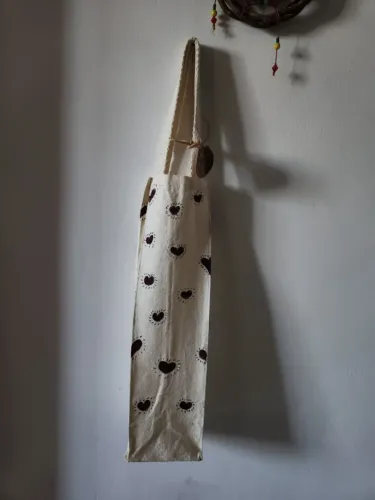 Bag Para Garrafa de Vinho Algodão Cru - Sacola Porta Garrafa Estilizada