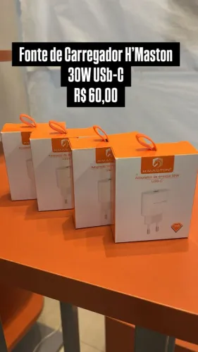 Fonte de carregador H´Maston 30W Usb-C - Loja Fisica