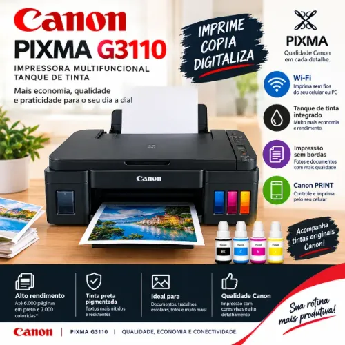 Impressora Canon Pixma G3110 Multifuncional