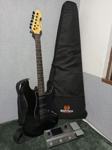 Kit Guitarra Michael GM237N + Capa, Correia + Pedaleira Mooer GE200 (Usados,Ótimo Estado!)