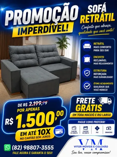 PROMOÇÃO DE SOFA RETRÁTIL E RECLINÁVEL