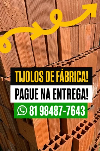 TIJOLO TIJOLOS. DIRETO DE FÁBRICA. PAGUE NA ENTREGA. RECIFE E REGIÃO METROPOLITANA 