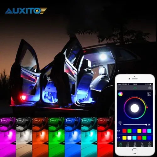 Kit Iluminação Interior Carro Led Rgb Aplicativo 12v 4 Barra - Produto novo lacrado 