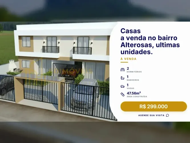 Alterosas: casas modernas com sacada em estilo europeu à venda!